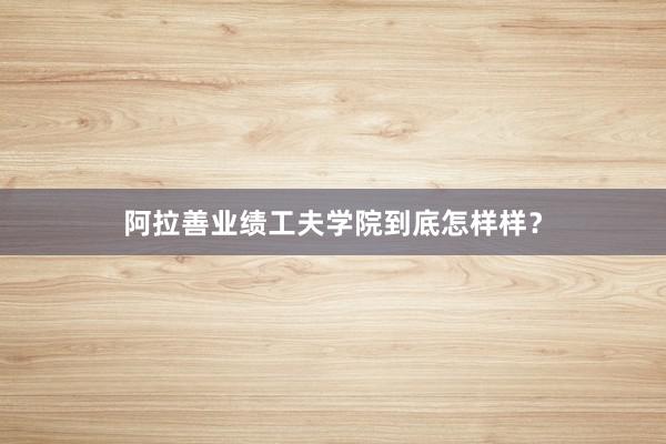 阿拉善业绩工夫学院到底怎样样？